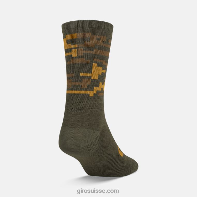 camouflage vert sentier 00N84N908 unisexe chaussettes saisonnières en laine mérinos Giro