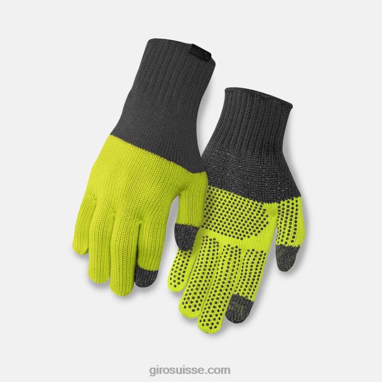 gris/citron vert 00N84N184 unisexe gant tricoté en laine mérinos Giro