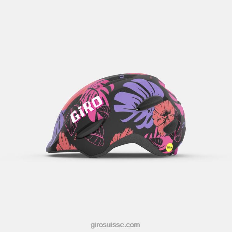 fleuri noir mat 00N84N1495 enfants casque scamp mips Giro