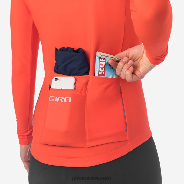 vermillon 00N84N1249 femmes maillot chrono thermique ls Giro
