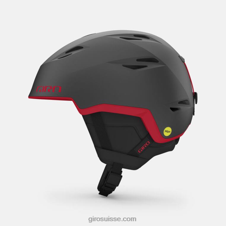 graphite mat/rouge 00N84N351 Hommes casque sphérique à grille Giro