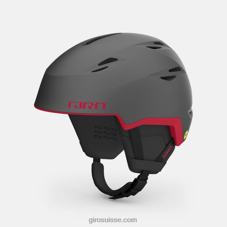 graphite mat/rouge 00N84N351 Hommes casque sphérique à grille Giro