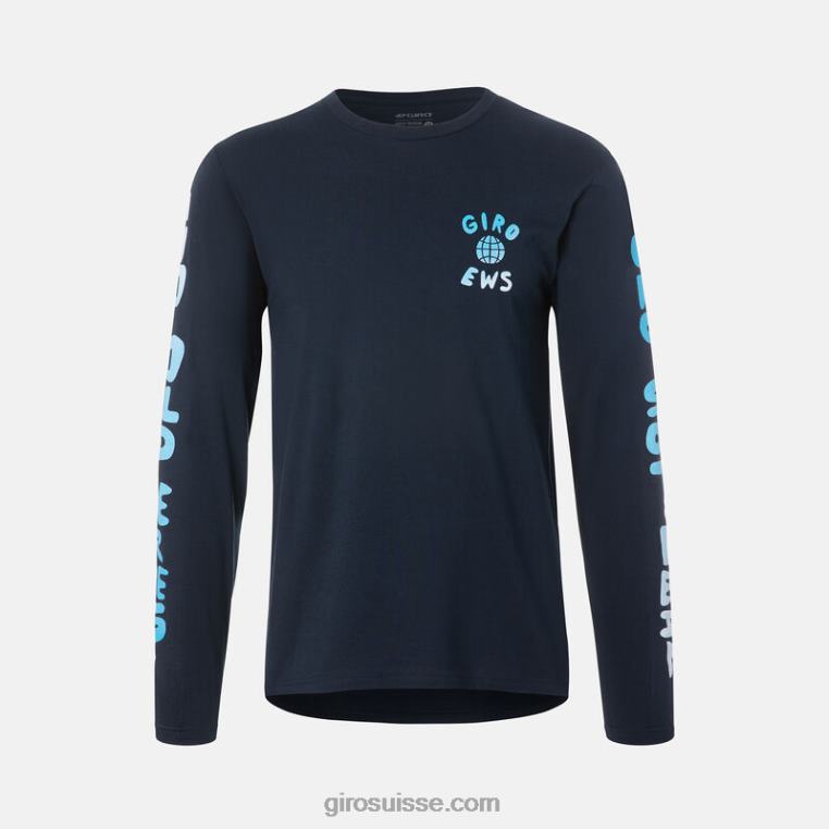 ews bleu nuit 00N84N260 Hommes t-shirt technique - manches longues Giro