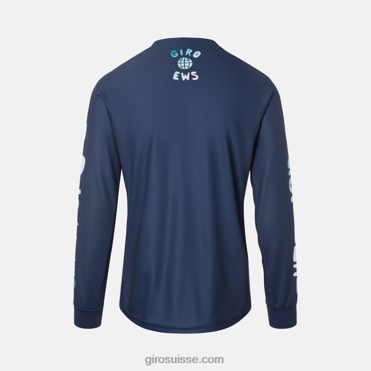 ews bleu nuit 00N84N737 Hommes maillot ls roust Giro