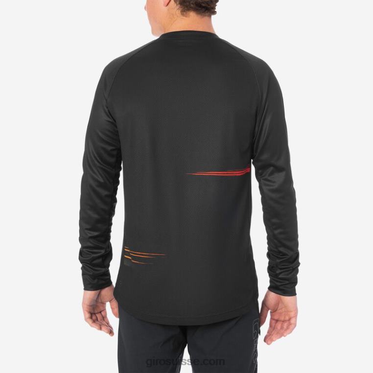noir/rouge hypnotique 00N84N735 Hommes maillot ls roust Giro